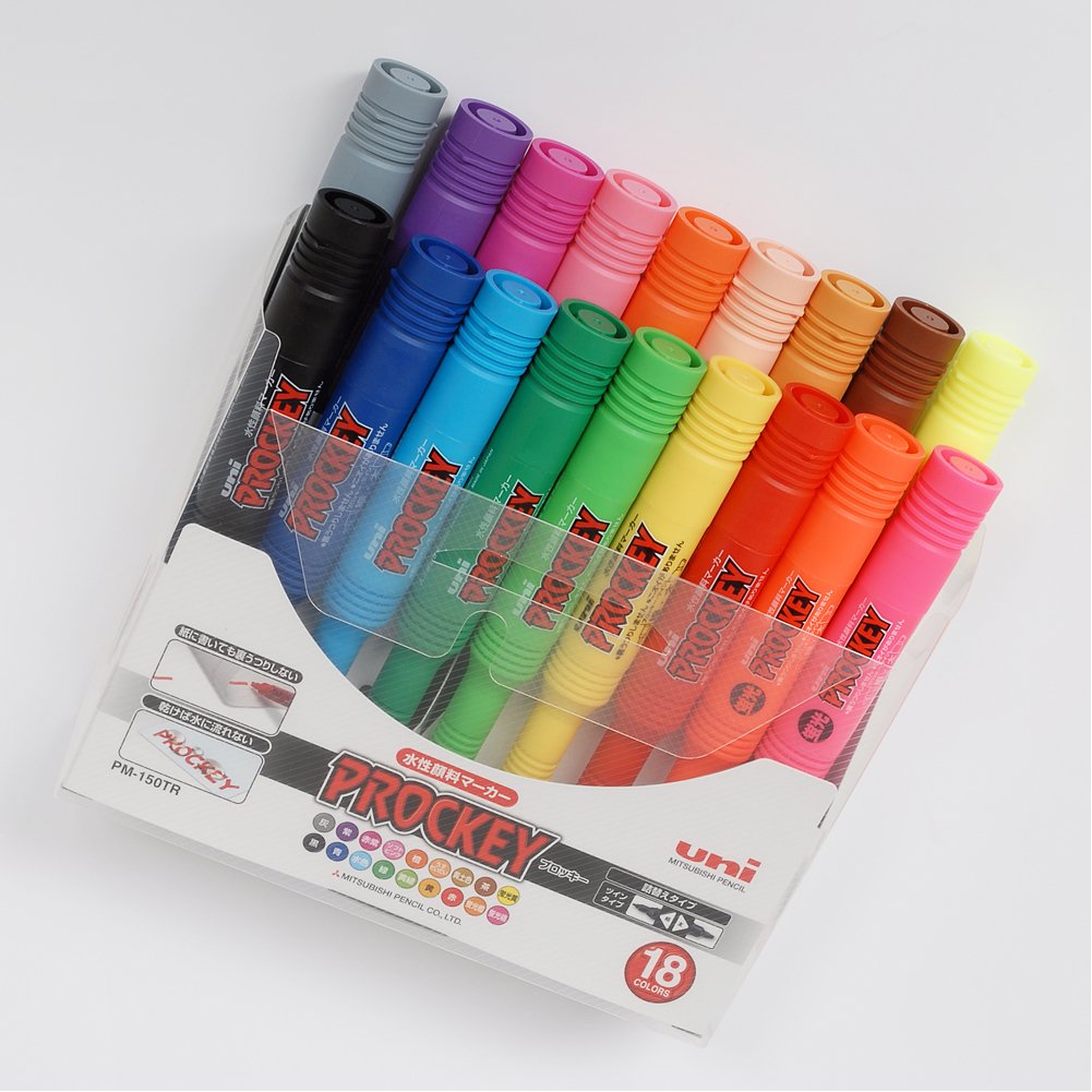 Mitsubishi Pencil Water-based Signature Pen Procky Twin Fine + Bold 18 Colors PM150TR18CN