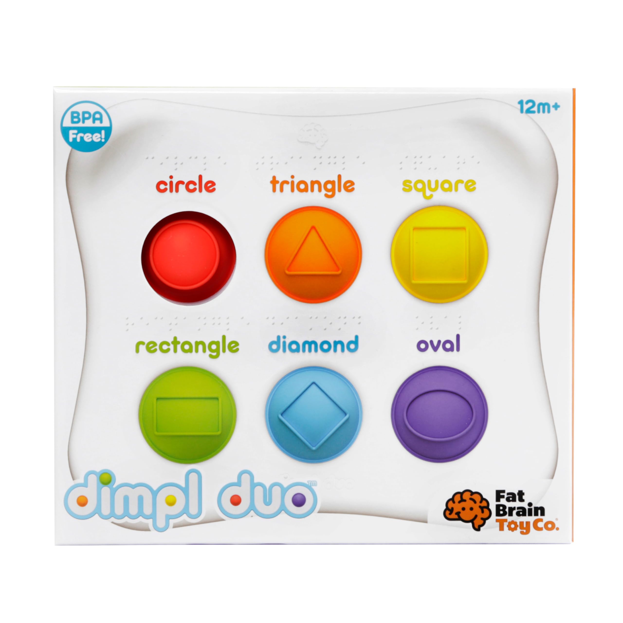 Fat Brain Toys Dimple Shape Fingertip Educational Squishy Toy Push Pop 1 Year Old FA208-1 Genuine Product