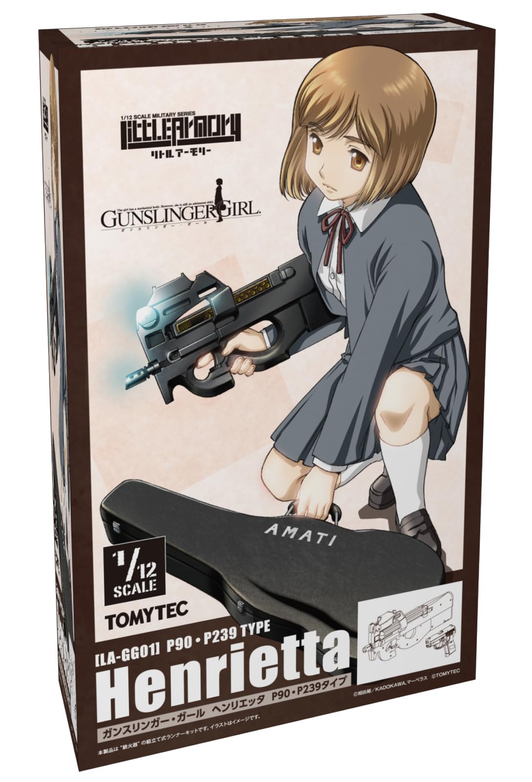 토미 텍 리틀 아모리 LA-GG01 건슬링거·걸 헨리에타 P90・P239 타입 1/12 스케일 미도장 조립 러너 키트 335924