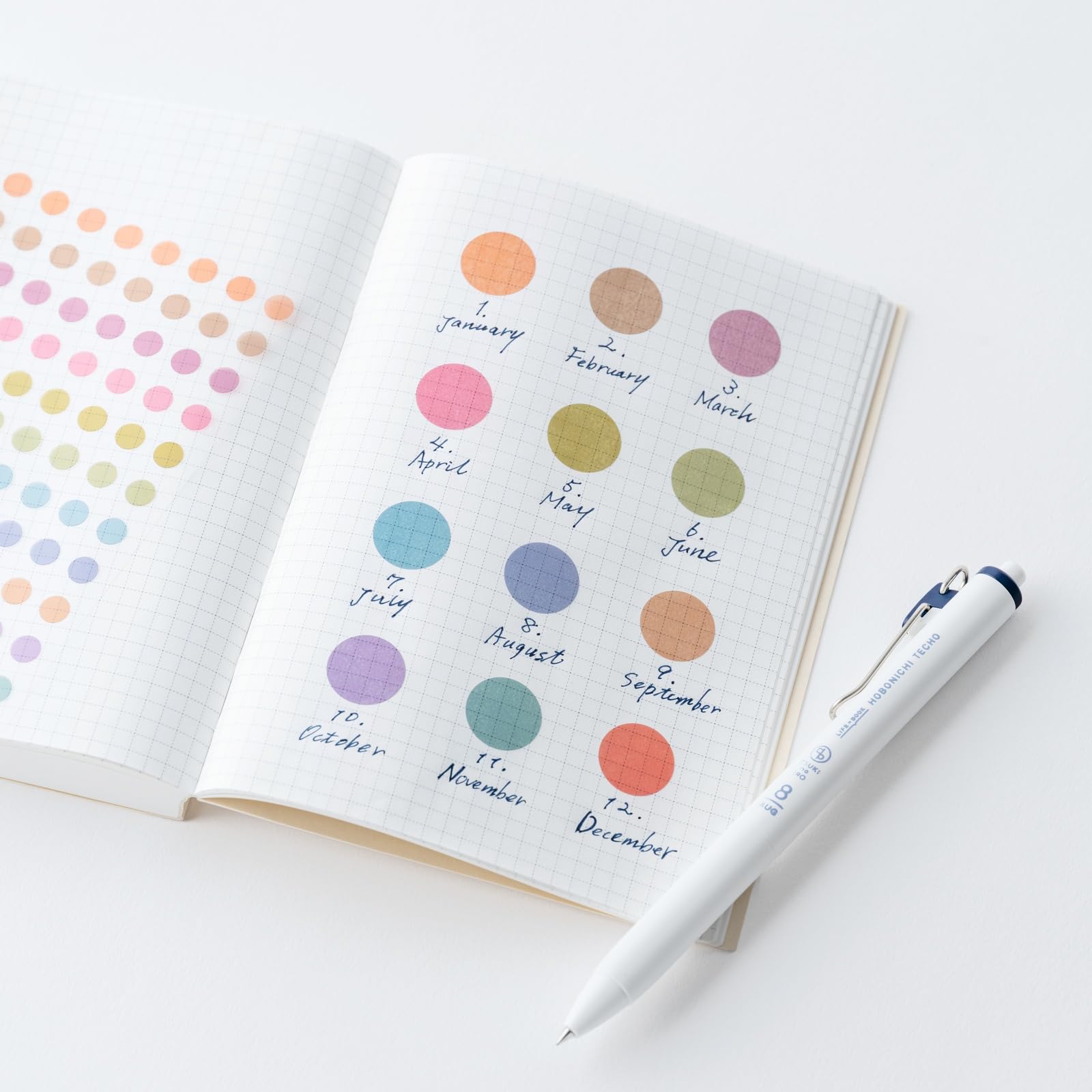 Hobonichi Techo TSUKI no IRO/See-through round sticker (6mm) Notebook accessories