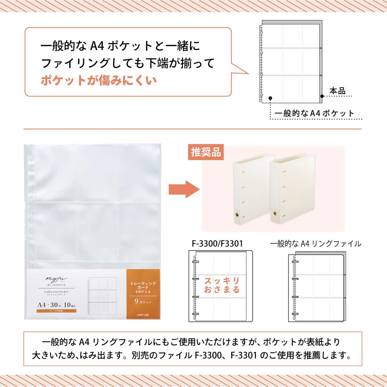 Lihitlove myfa Oshikatsu Trading Card Thickness 0.1mm 10 pieces Collection Pocket 9 Pockets A4 N3306