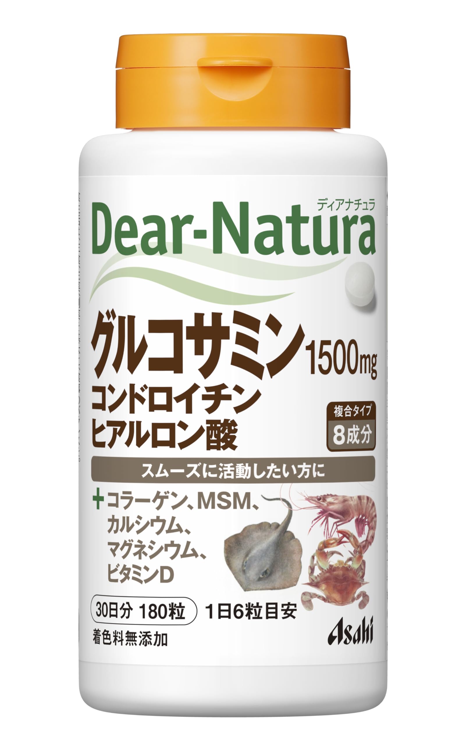 Dear-Natura 글루코사민/콘드로이틴/히알루론산 180정 (30일분) 아사히 건강보조식품 Dear-Natura 국내 공장에서 생산
