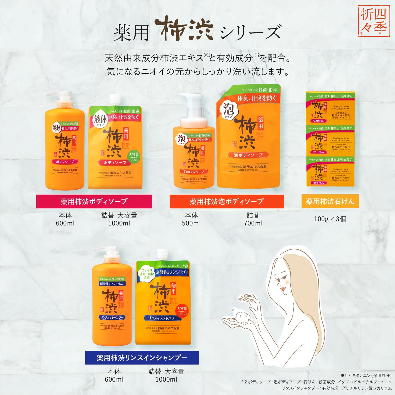 Kumano Yushi Medicated Persimmon Shibu Foaming Body Soap 500ml