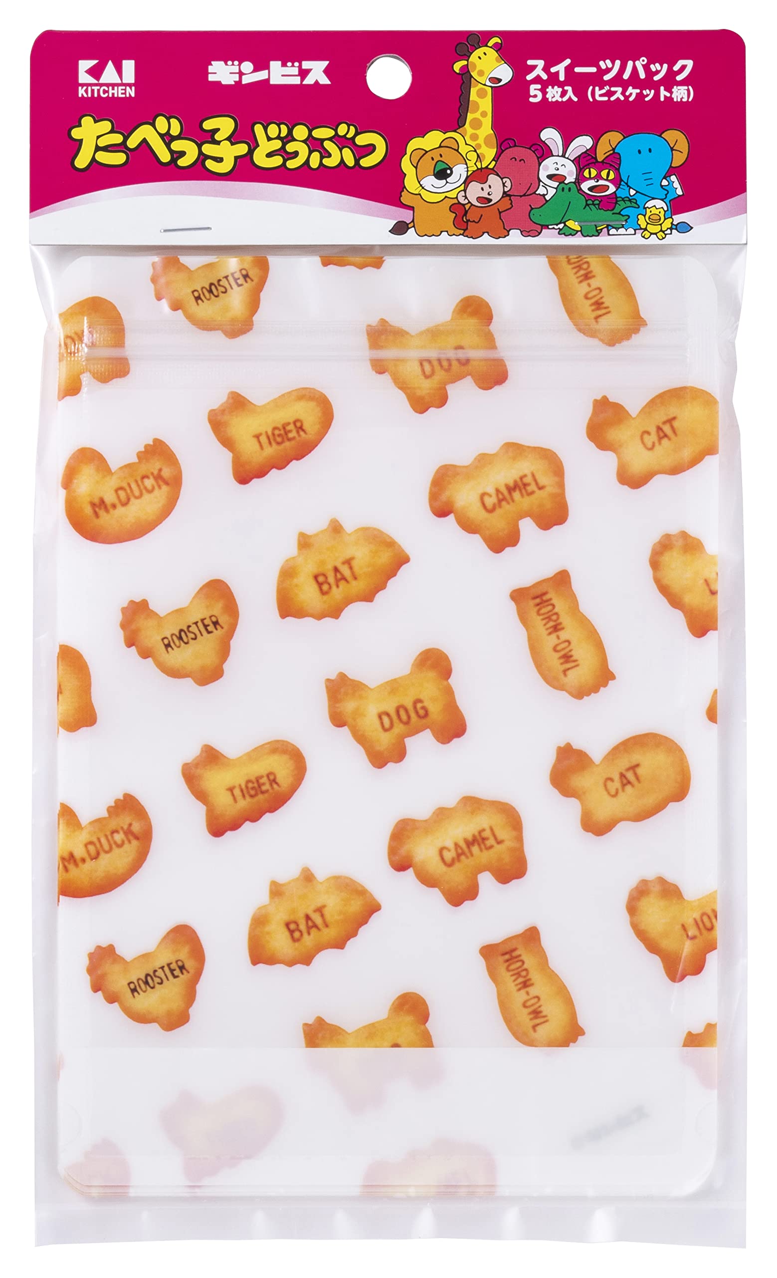 Gói kẹo KAI Tabekko Animal (Bánh quy) 5 miếng