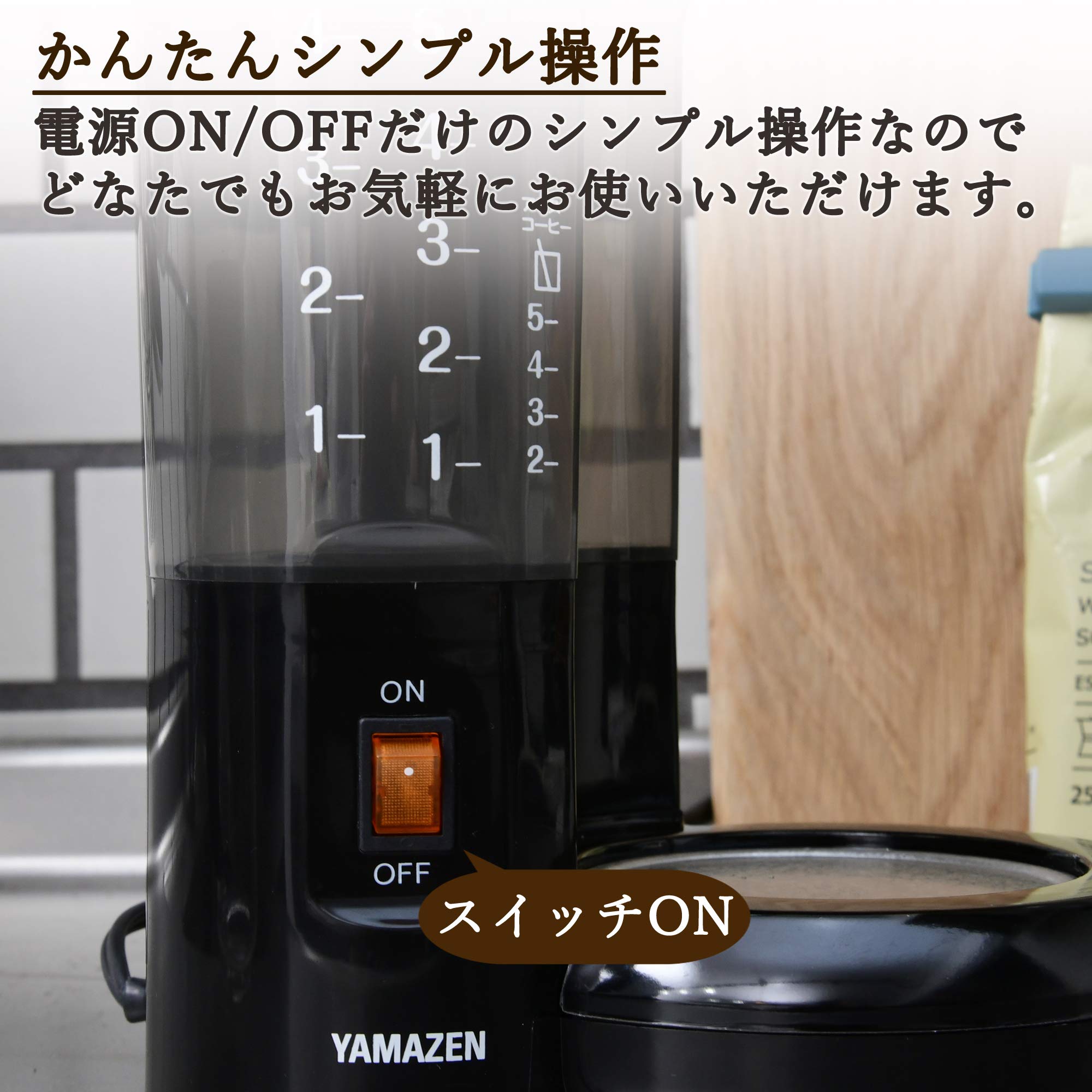 [Yamazen] Coffee Maker, 650ml, 5 Cups, Drip Type, Iced Coffee, Easy Operation, Heat Retention Function, Water Volume Scale, Compact, Black YCA-502(B)