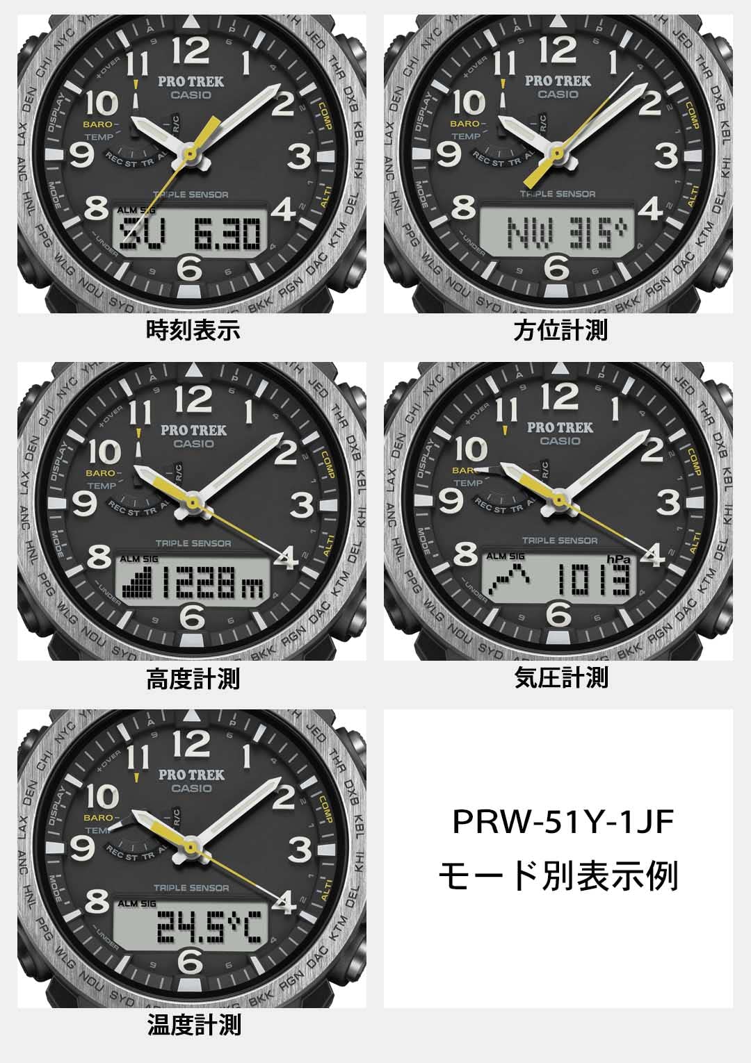 [Casio] Protrek Watch [Domestic Genuine Product] Climber Line Radio Solar Biomass Plastic PRW-51Y-1JF Men's Black