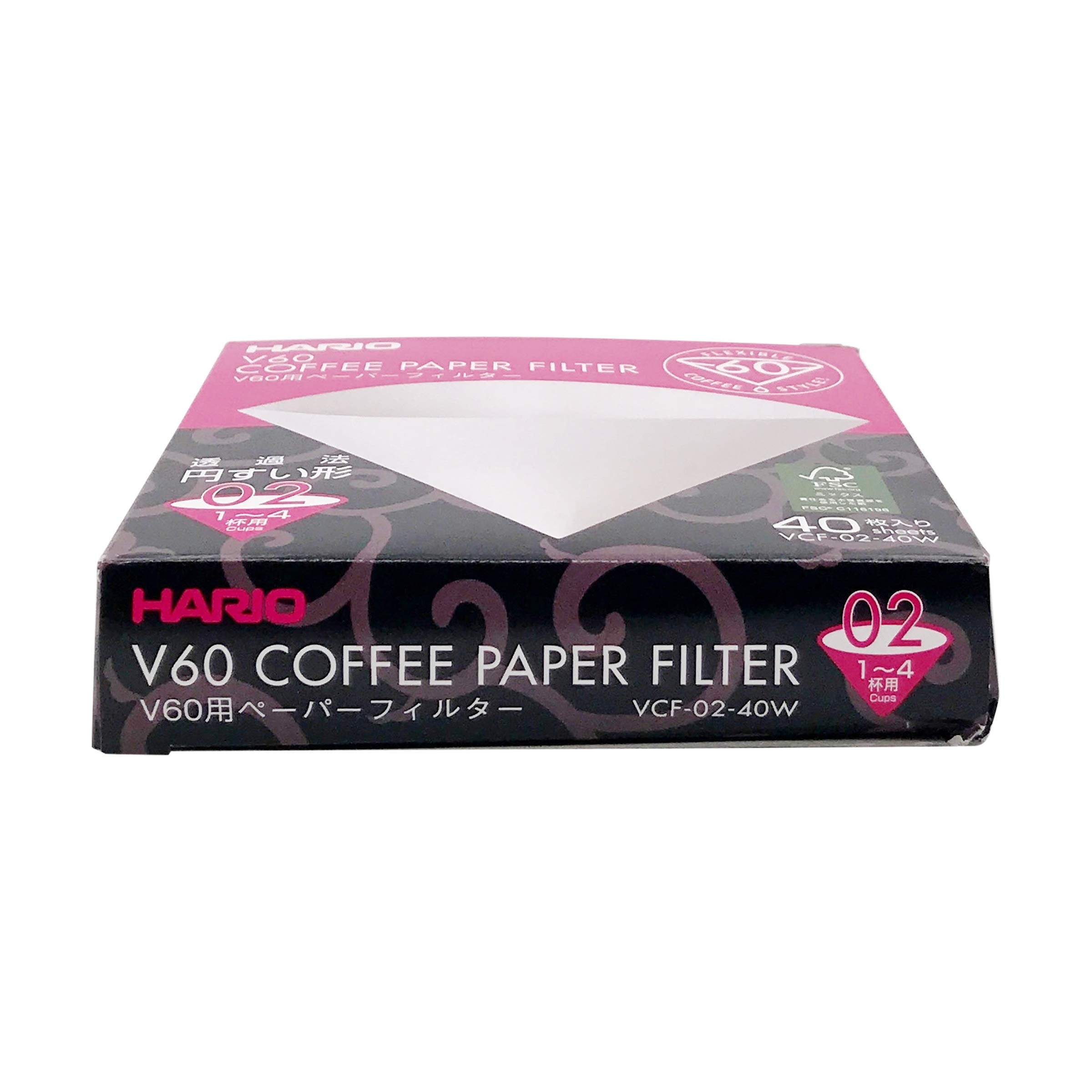 V60용 페이퍼 필터 02W 40장 상자입 VCF-02-40W 1~4잔용