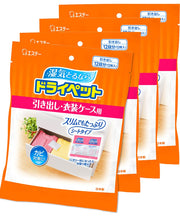 【정리 사】 드라이펫트 제습제 시트 타입 서랍・의상 케이스용 (의류・피제품용) 덕용 12 시트입 25g×12×4개