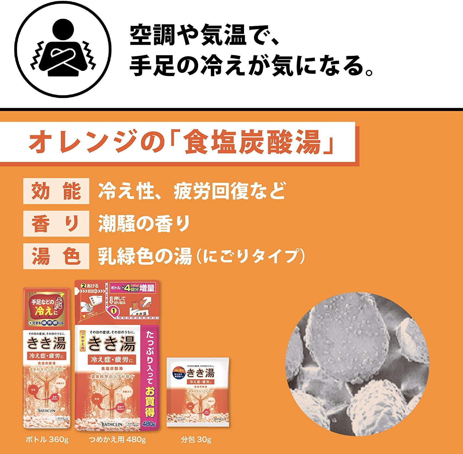 Bathclin Kikiyu Carbonated Bath Salt Salt Carbonated Water Refill 480g Nigoriyu Hot Spring Ingredients Foaming Type [Quasi-drug]