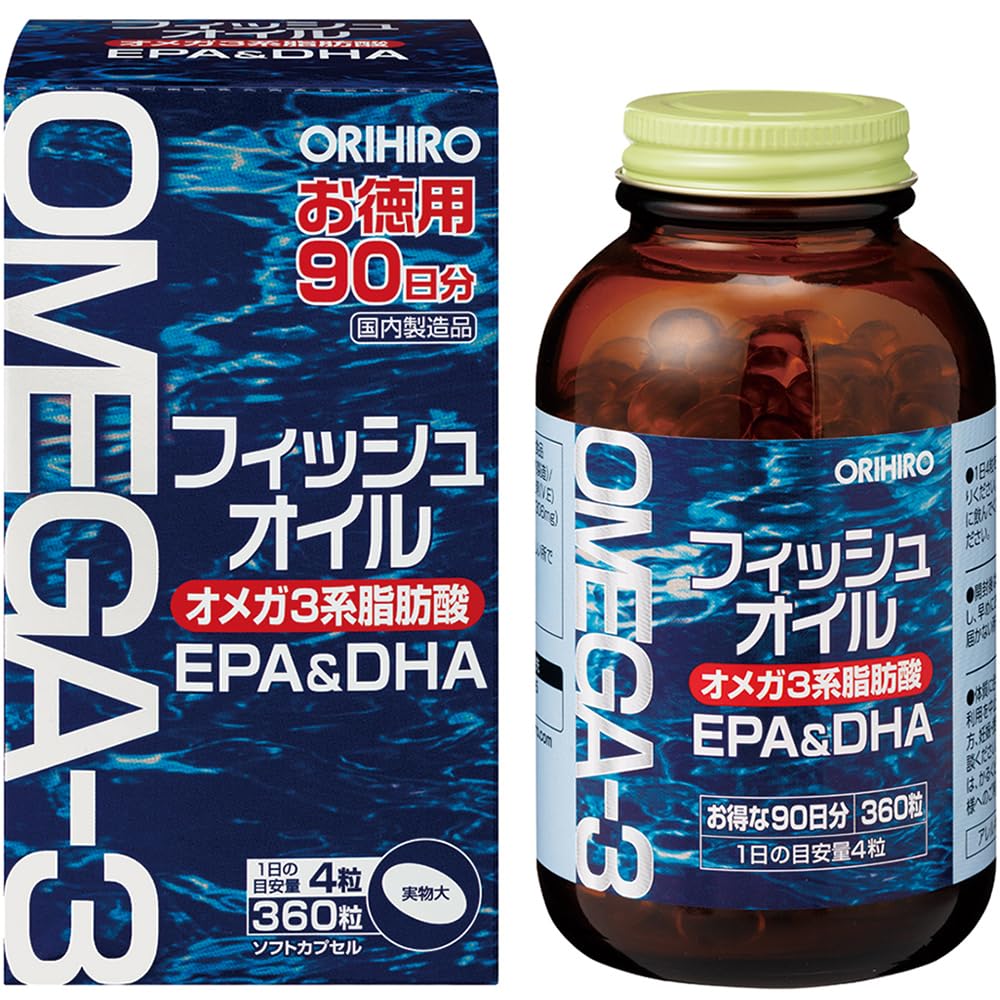 Dầu cá Orihiro Value 360 viên Axit béo không bão hòa đa Omega-3 EPA DHA DPA