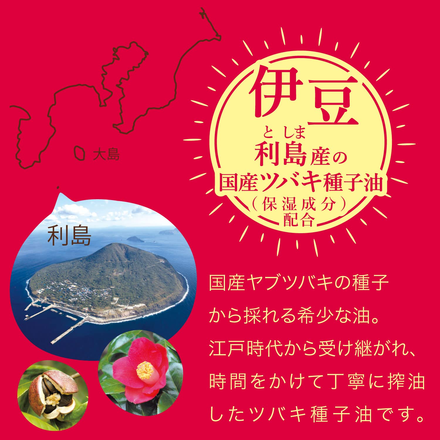Honjima Tsubaki Pure Camellia Oil Red Box Size 118ml
