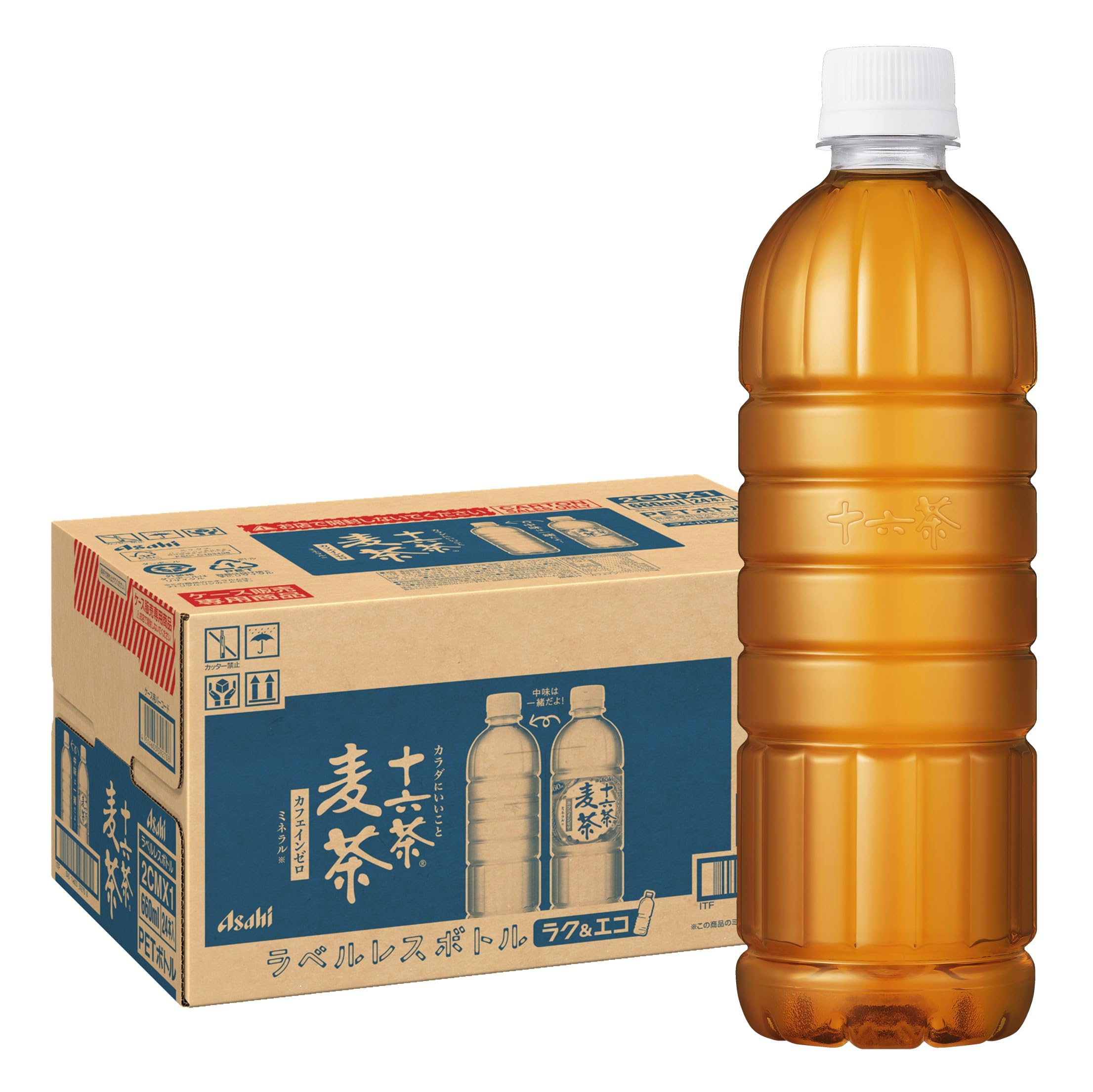 Jurokucha Asahi Beverage Jurokucha Barley Tea Labelless Bottle 660ml x 24 bottles [Tea] [Non-caffeine]