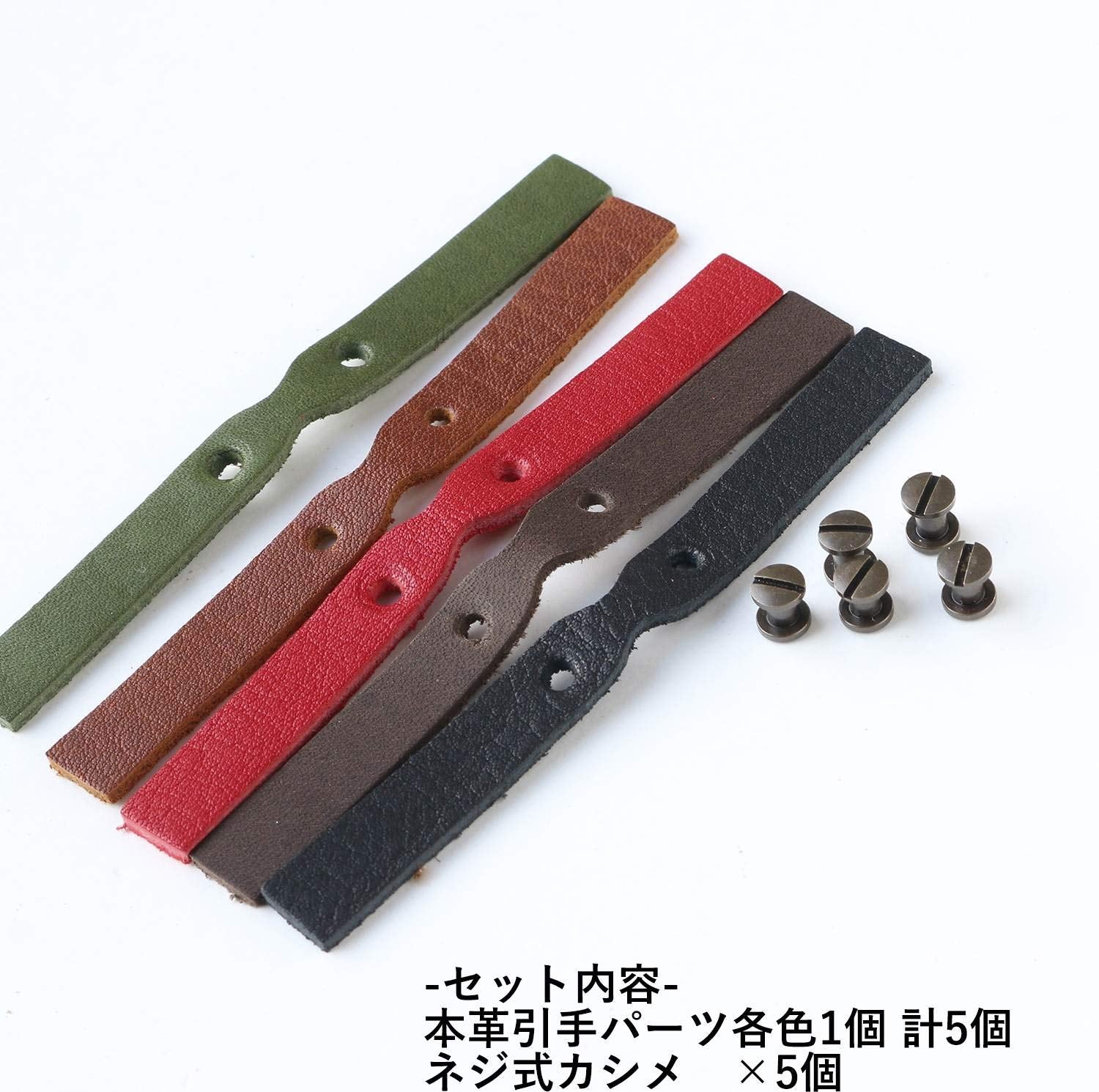 일본 끈 버튼 무역 (Nippon Chuko) NBK 가죽 패스너 끌어당기기 부품 스퀘어형 약 10mm×48mm 각 색 1개들이 5개 세트 나사식 카시메 5조들이 LSS-5MIX