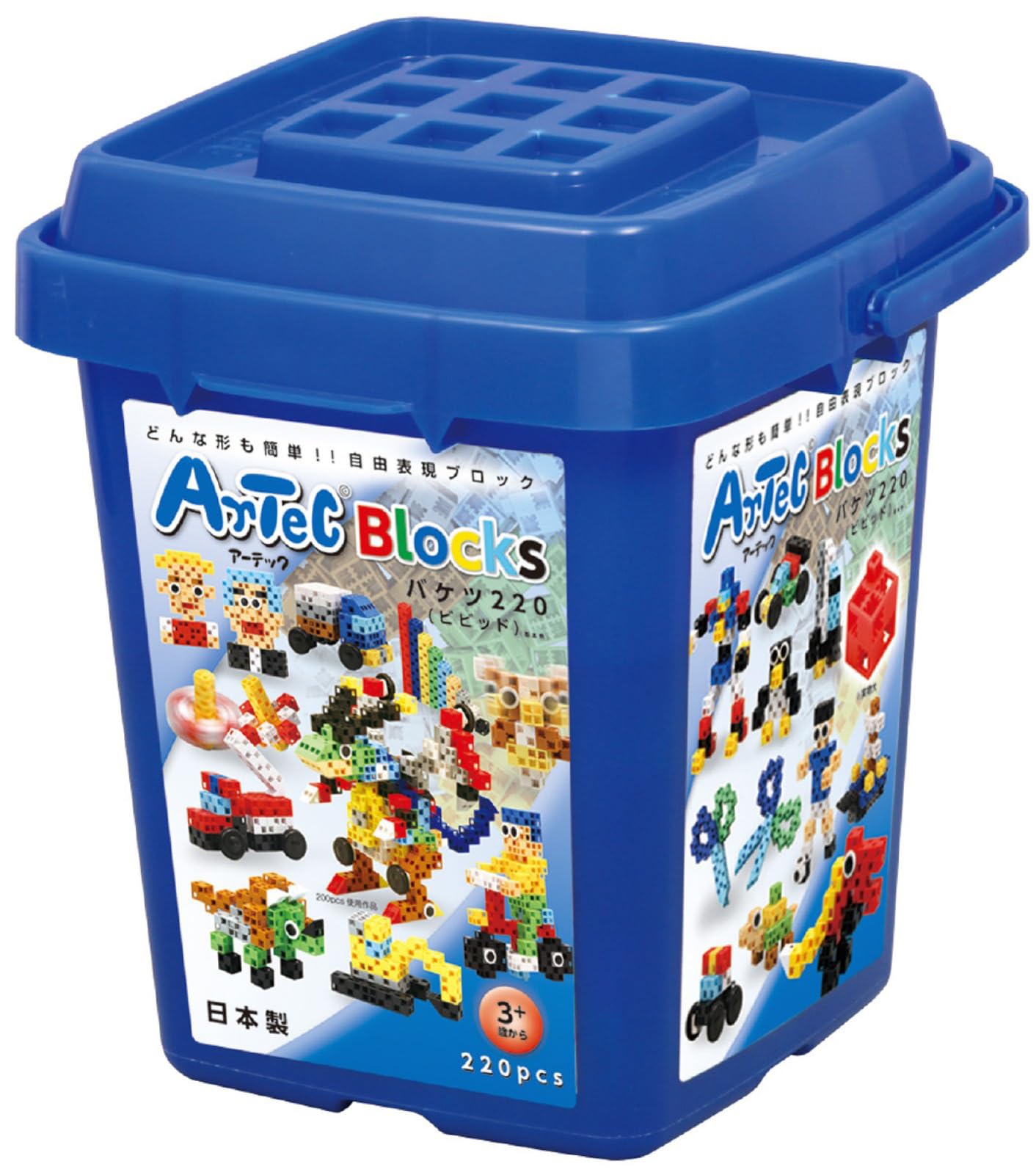 Artec 76536 ArTec Block Bucket Vivid 220 Pieces Educational Toy Inspiration Creativity Boys Girls