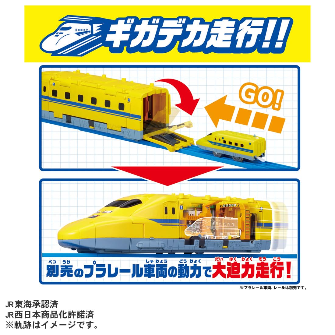 TAKARA TOMY Plarail Moves! Transformation! Giga Deca Doctor Yellow Train Train Toy Ages 3+