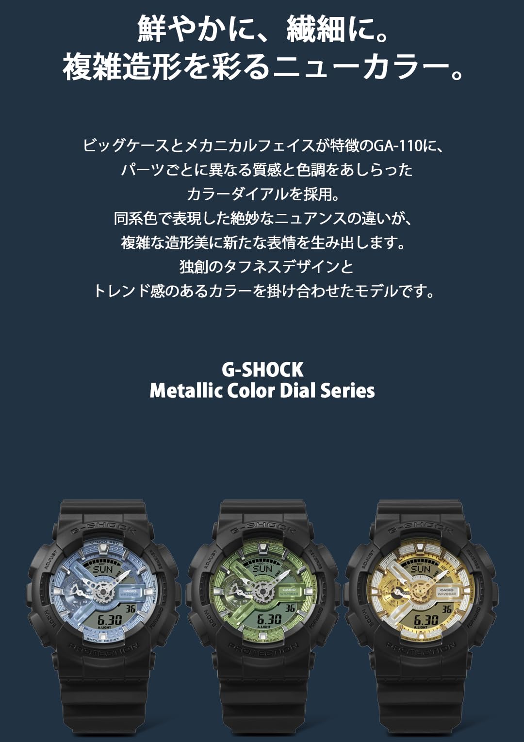 [Casio] G-Shock Watch [Domestic Genuine Product] Metallic Color Dial Series GA-110CD-1A3JF Men's Black