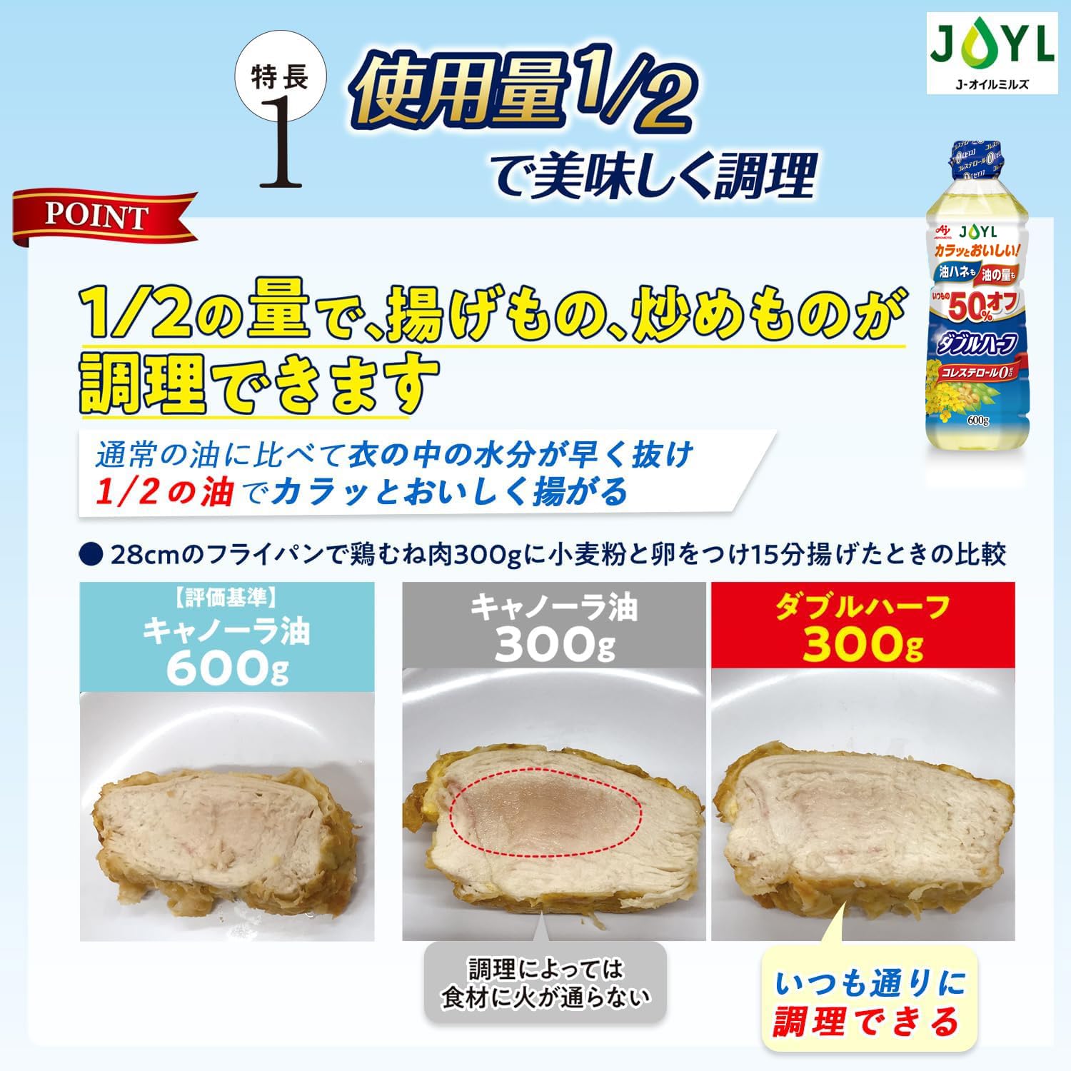 JOYL Double Half Salad Oil Usage 1/2 This 0 Ajinomoto J-Oil Mills Pet 900g