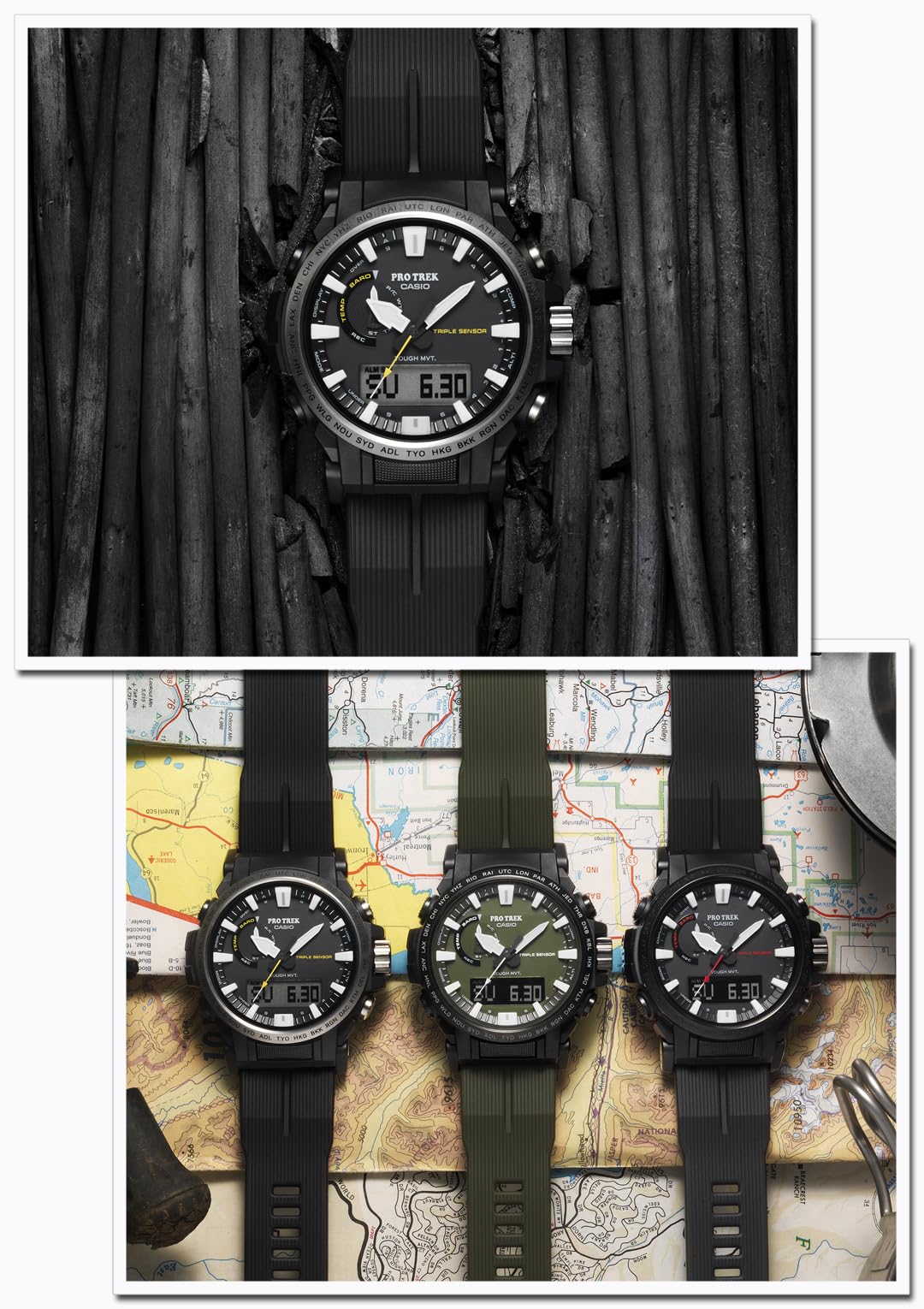 [Casio] Protrek Watch [Domestic Genuine Product] Climber Line Radio Solar Biomass Plastic PRW-61-1AJF Men's Black