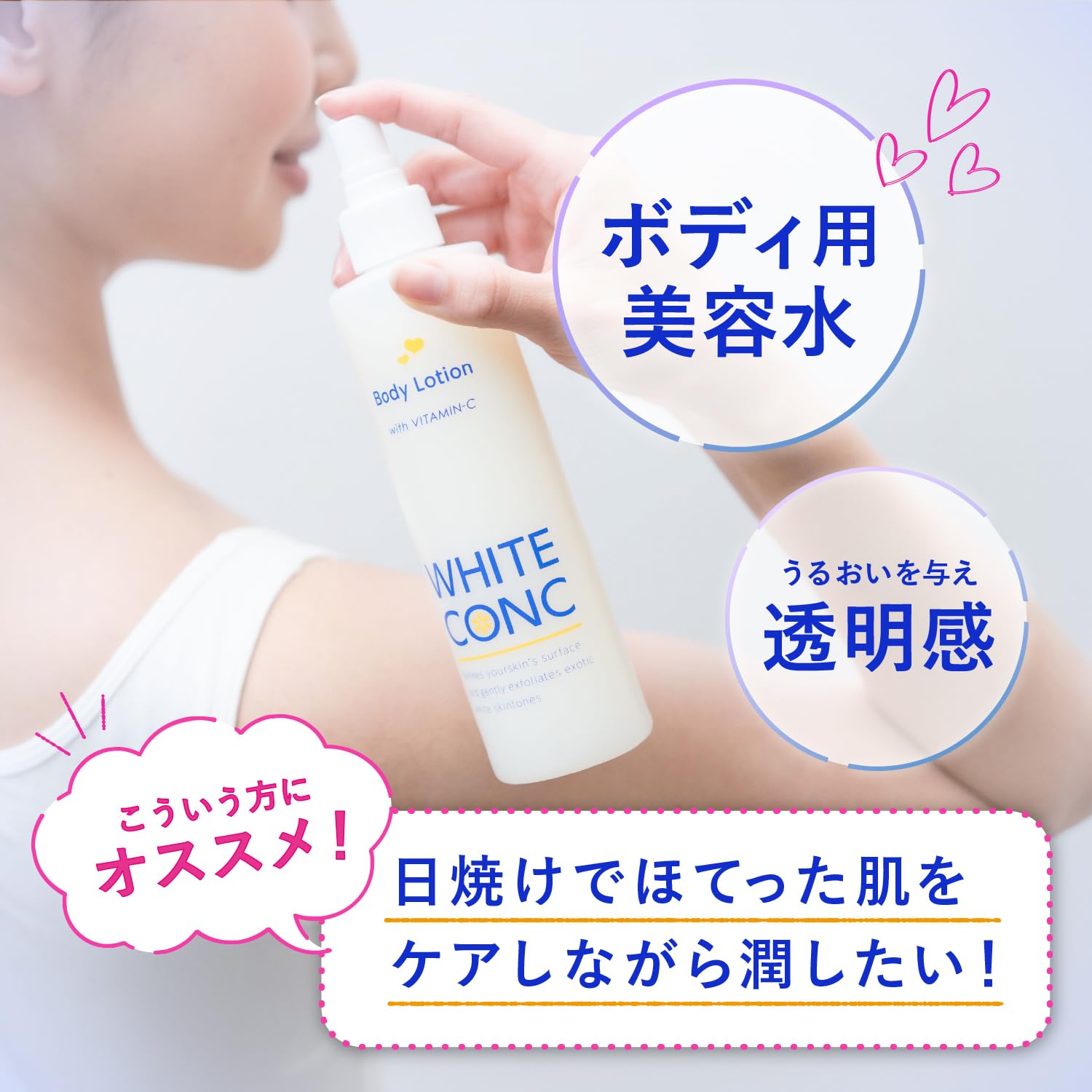 WHITE CONC Body Lotion CII 245mL (Body Mist for Whole Body Whitening Grapefruit Scent Moisturizing Genuine Quasi-drug)