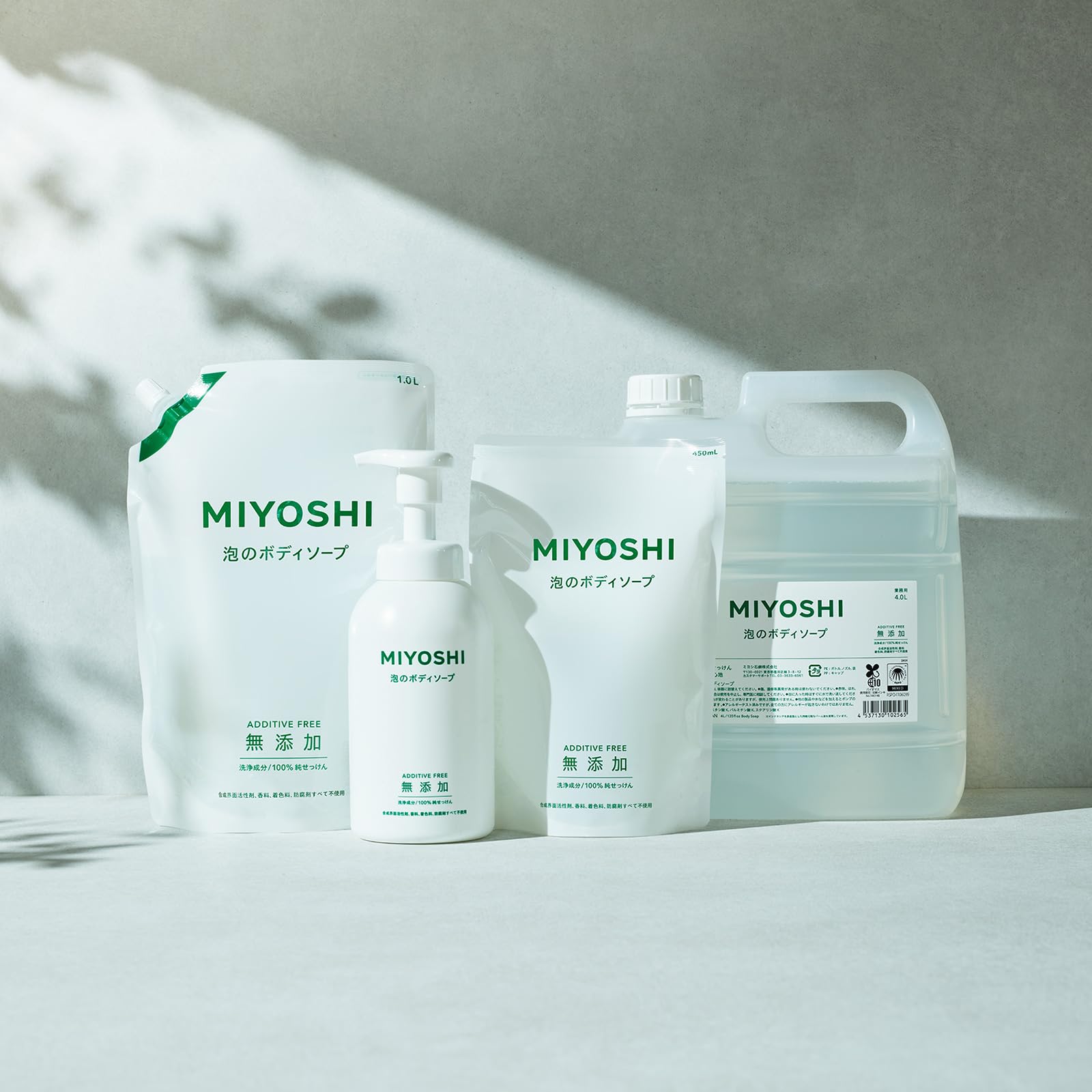 MIYOSHI 무첨가 거품 바디 비누 리필 리필 1.0L