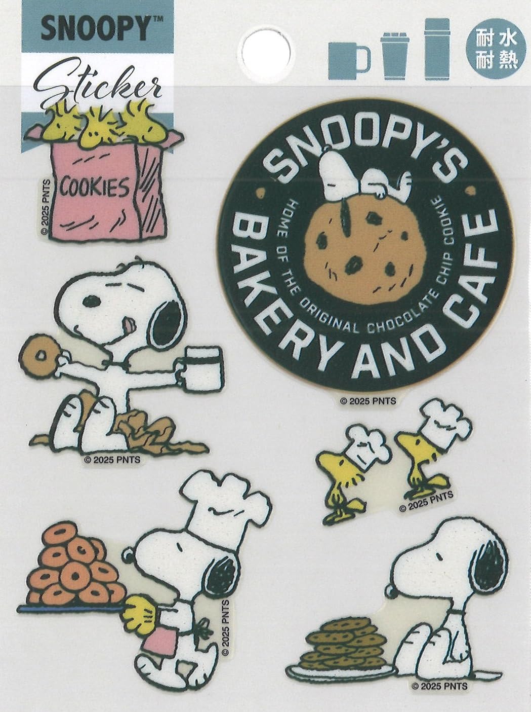 PKS351 Snoopy Cafe Heat and Water Resistant Sticker
