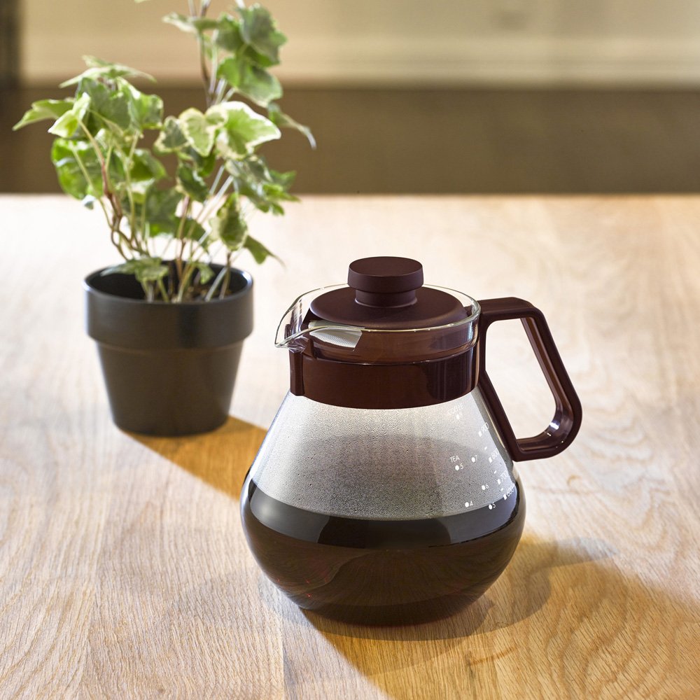 HARIO Tea & Coffee Server Time 1,000ml Brown Coffee Server Heat Resistant Glass Made in Japan TCN-100CBR