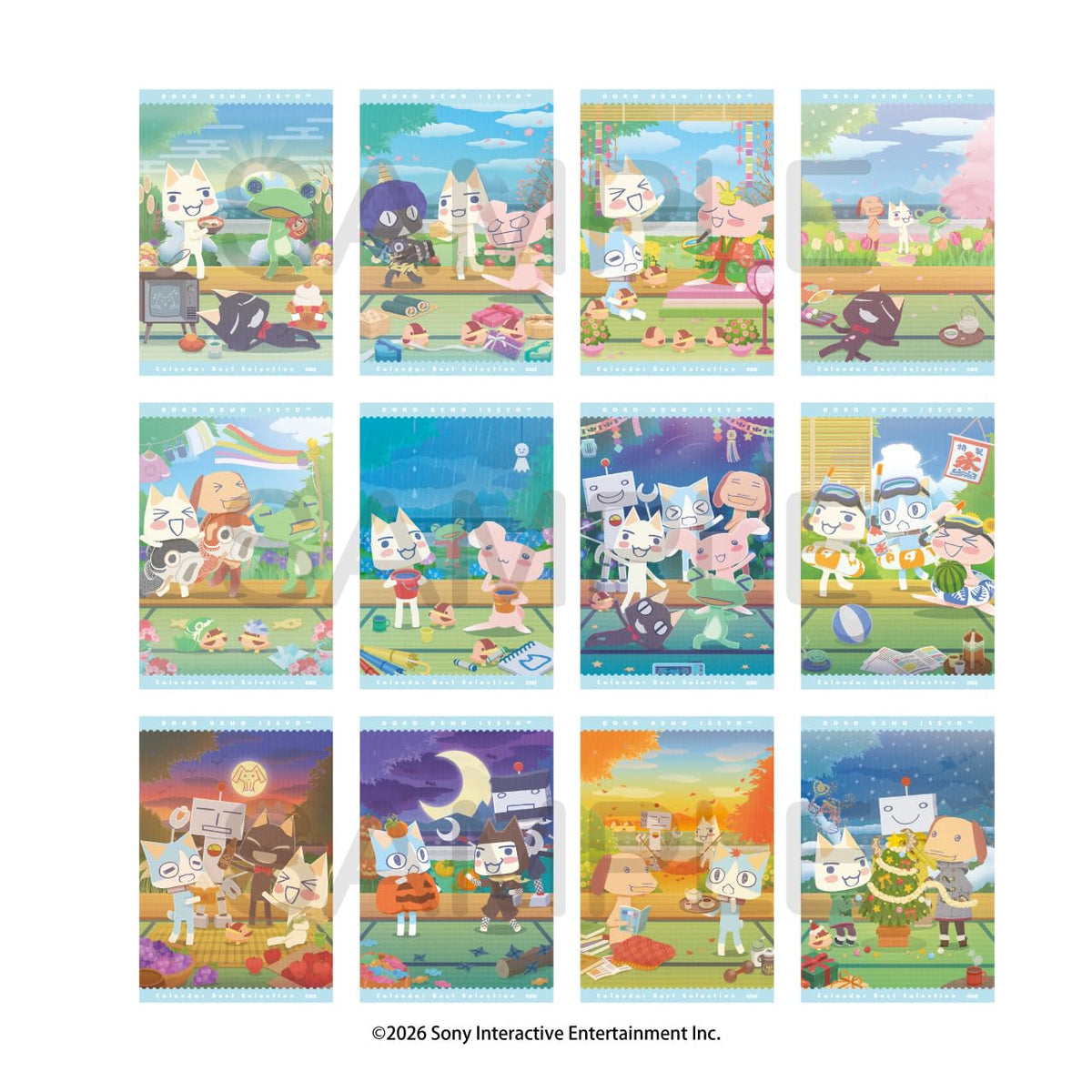 아르자논 제품 어디서나 함께 일러스트 카드 세트 캘린더 베스트 셀렉션 vol.2 약 100×148mm 종이제