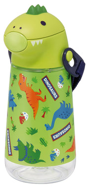 Skater Die Cut Bottle with Straw Water Bottle 420ml Dinosaur PSHC4DK-A