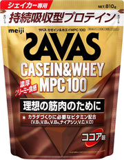 SAVAS Casein & Whey Protein MPC100 Vị Cacao 810g Meiji