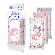 LEC Femia Delicate wet sheets that can be flushed down the toilet 10 pieces x 3 pieces (My Melo & Kuromi) Chamomile scent