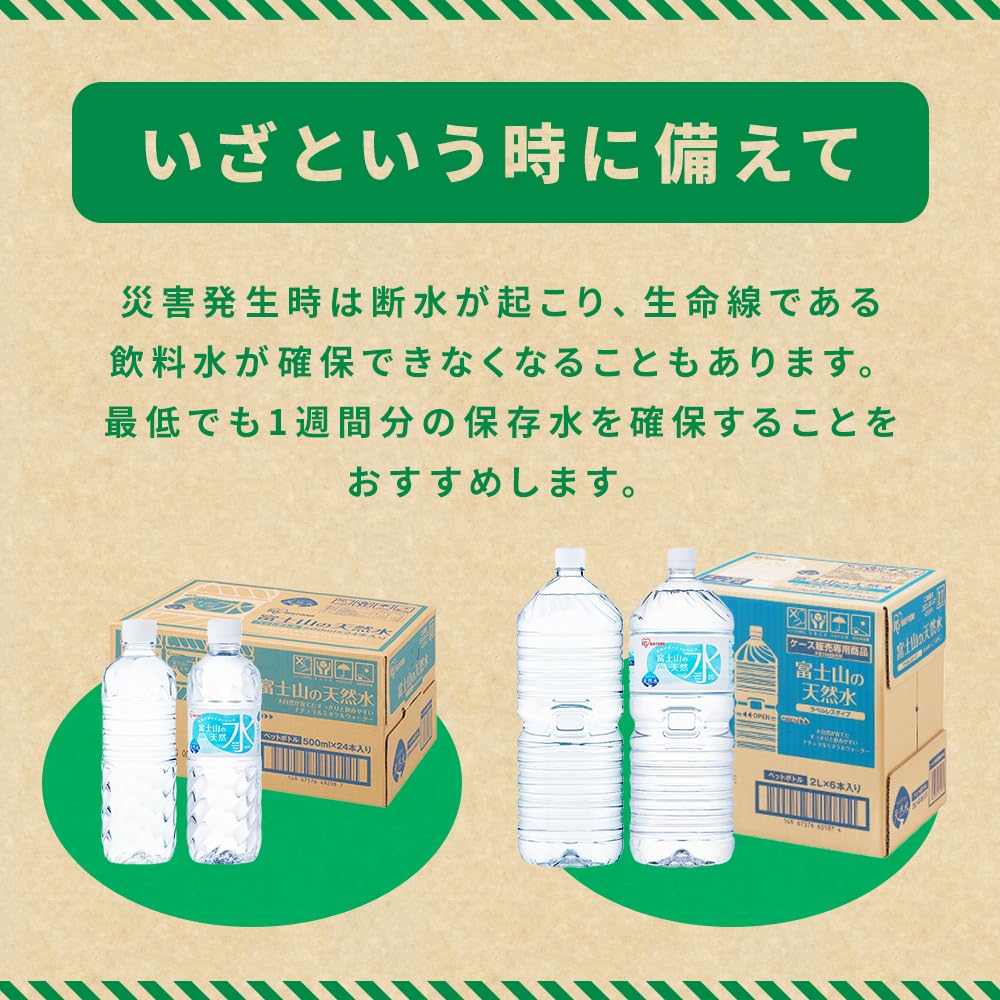 아이리스 오야마(IRIS OHYAMA) 천연수 라벨리스 500ml × 24개 후지산의 천연수 바나듐 함유 물 미네랄 워터 페트병 시즈오카현산 케이스 500밀리리터 병