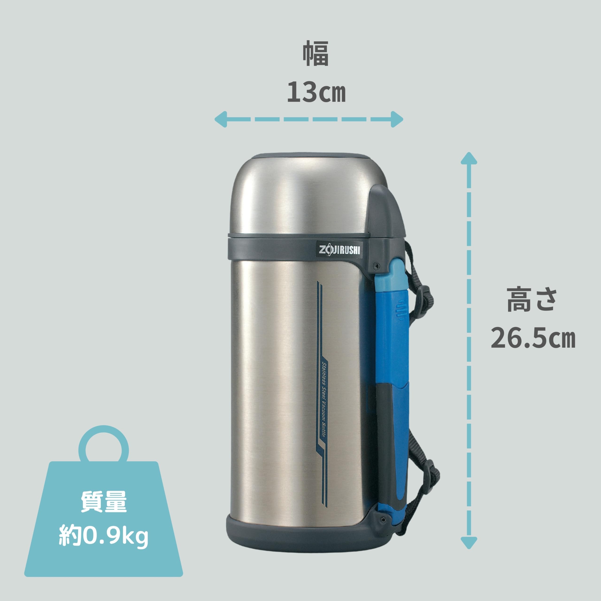 상징 물통 스테인레스 스틸 병 1.5L 컵 타입 핸들이 달린 넓은 입 경량 스테인리스 SF-CC15-XA