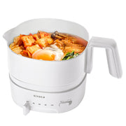 Shiroka Oryori Kettle Choinabe [Renewal Model/With Hot Water Draining Function/With Mode Switching/Washable/Stepless Temperature Adjustment/Capacity 1L/Electric Kettle] SK-M251 Ivory