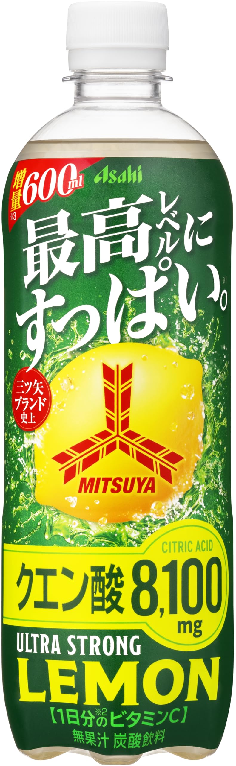 Mitsuya Ultra Strong Lemon 600ml x 24 chai [Cider] [Đồ uống Asahi]