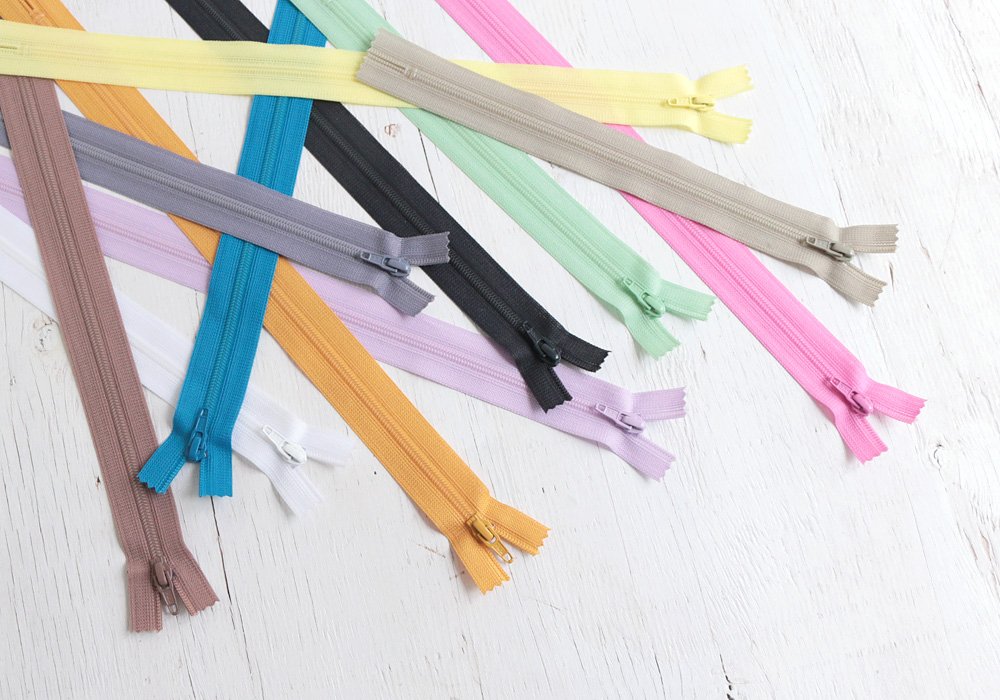 Y.K.K 플랫 니트 패스너 30 cm 10개입 548 에메랄드 FN30-548