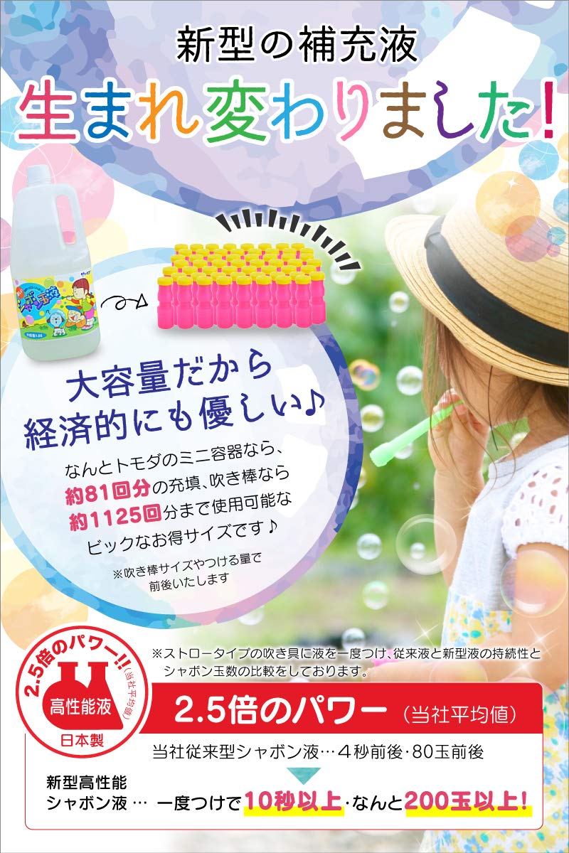 Tomoda Shokai Tomoda Soap Bubbles 1800ml Made in Japan Large Capacity Soap Bubbles Replenisher