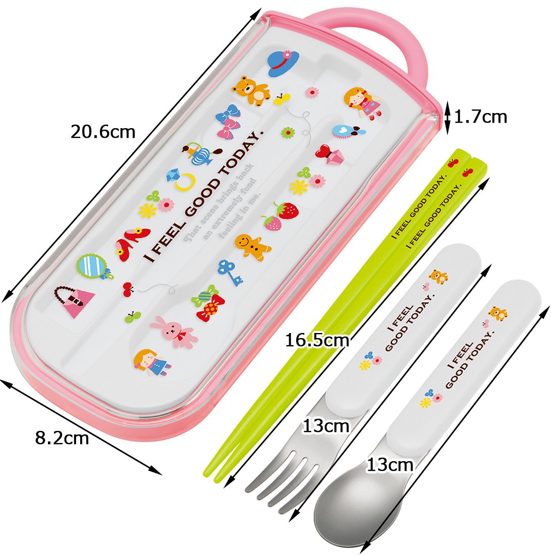 Skater Children's Trio Set Chopsticks Spoon Fork My Favorites Made in Japan TCS1AM
