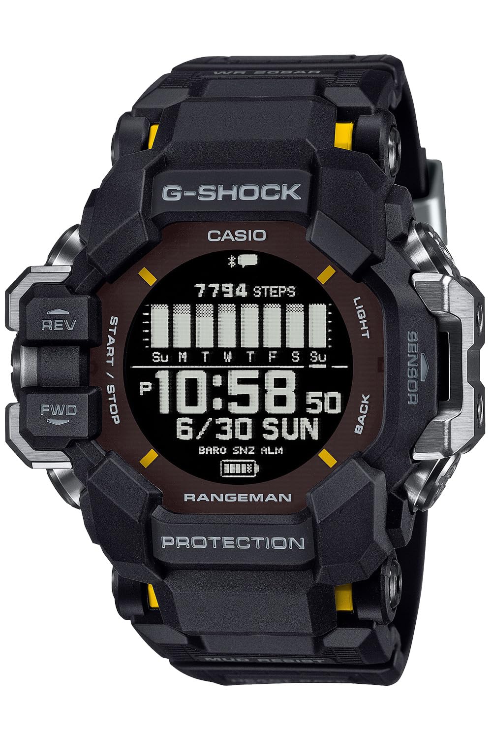 [Casio] G-Shock Watch [Domestic Genuine Product] RANGEMAN GPS Heart Rate Monitor Equipped with Bluetooth Environmentally Friendly Materials GPR-H1000-1JR Men's Black