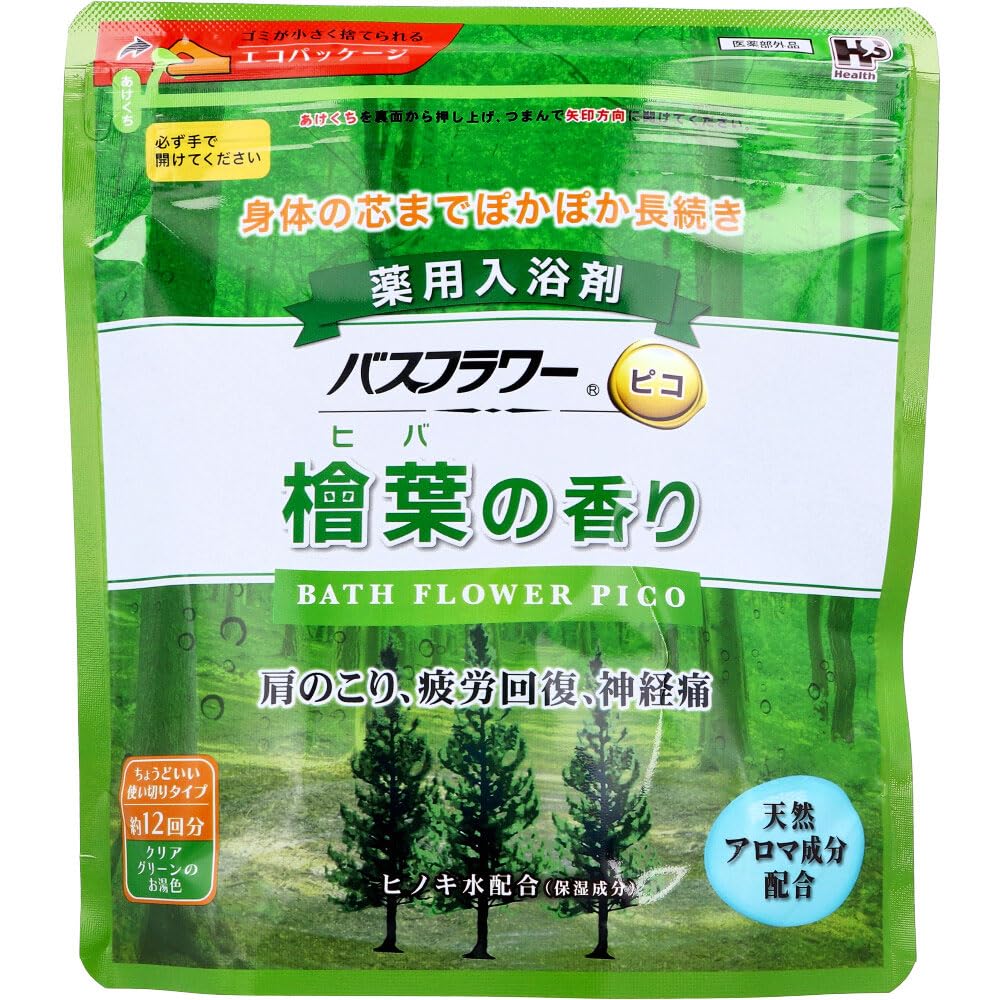 Bath Flower Pico Medicinal Bath Salts, Hinoki Leaf Scent, Spoon Included, 240g