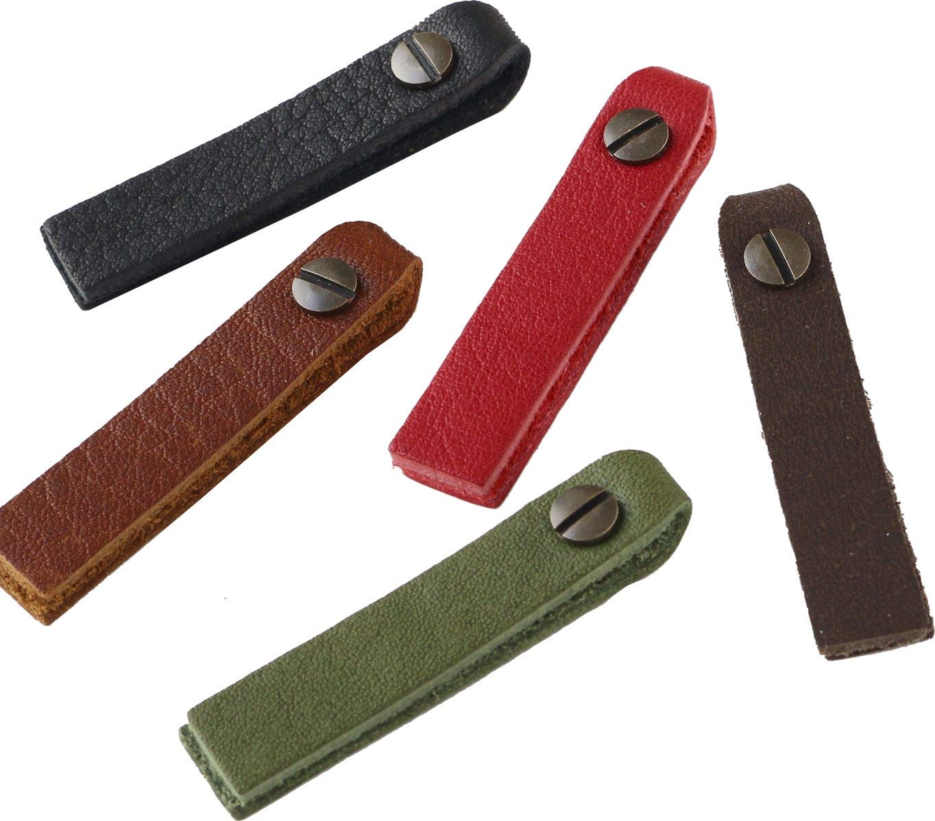 일본 끈 버튼 무역 (Nippon Chuko) NBK 가죽 패스너 끌어당기기 부품 스퀘어형 약 10mm×48mm 각 색 1개들이 5개 세트 나사식 카시메 5조들이 LSS-5MIX
