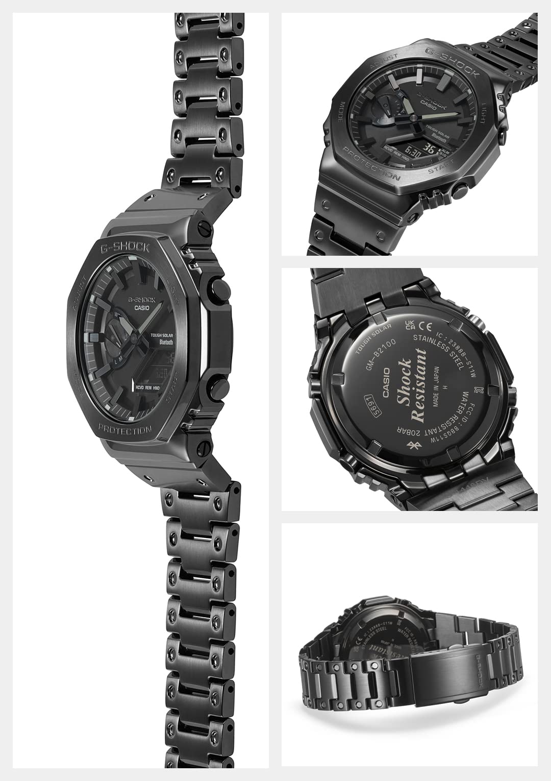 [Casio] G-Shock Watch [Domestic Genuine] Full Metal Solar GM-B2100BD-1AJF Men's Black with Bluetooth