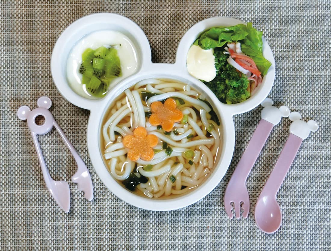 Nishiki Kasei Made in Japan Mickey Mouse First Udon Set 29 x 17.8 x 23.4cm Pink