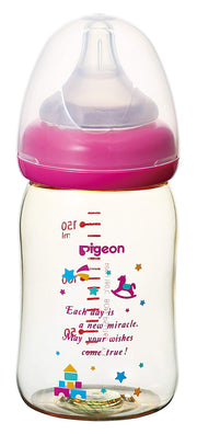 Pigeon [Plastic 160ml] Breastfeeding experience baby bottle, toy box pattern, 1 baby bottle that reliably supports breastfeeding from 0 months (x 1)