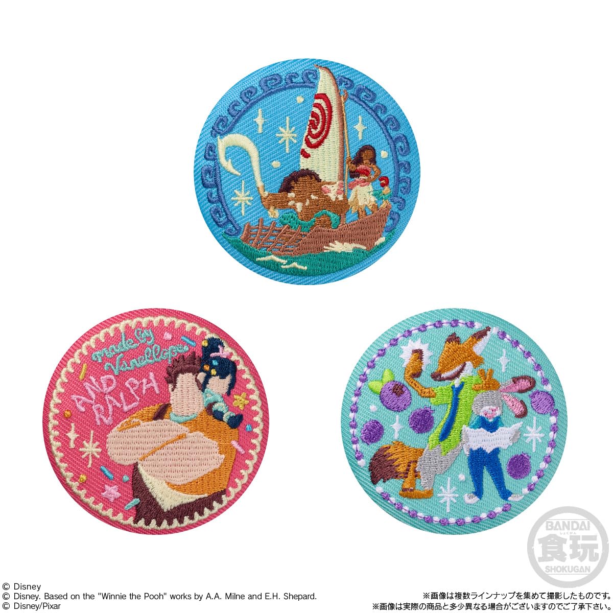 Disney Characters Embroidery Tin Badge Biscuit 3 12 pieces BOX Candy Toy