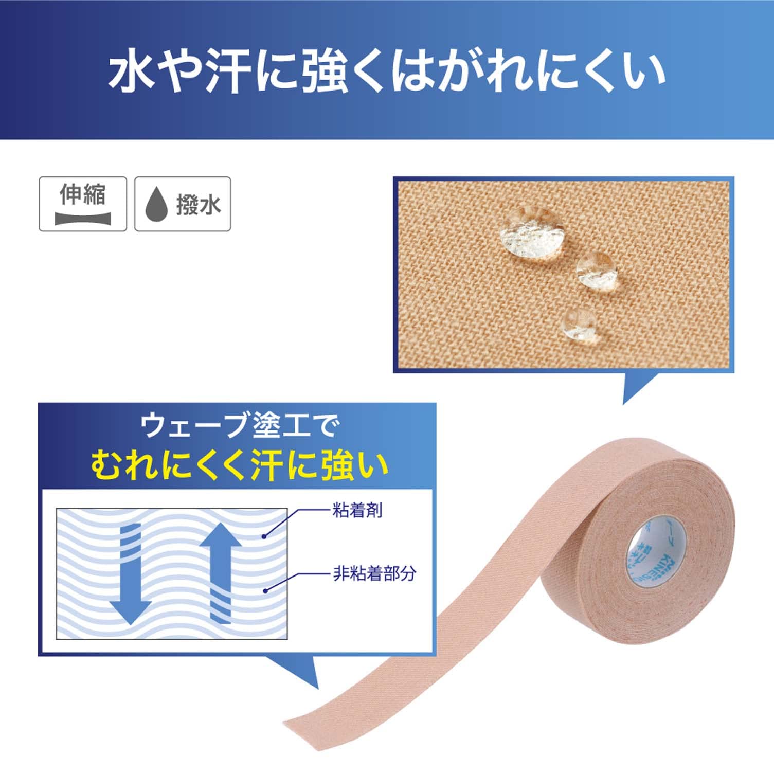NITREAT Kinesiology Tape 25mm x 4m 2 rolls Beige NKHBP25