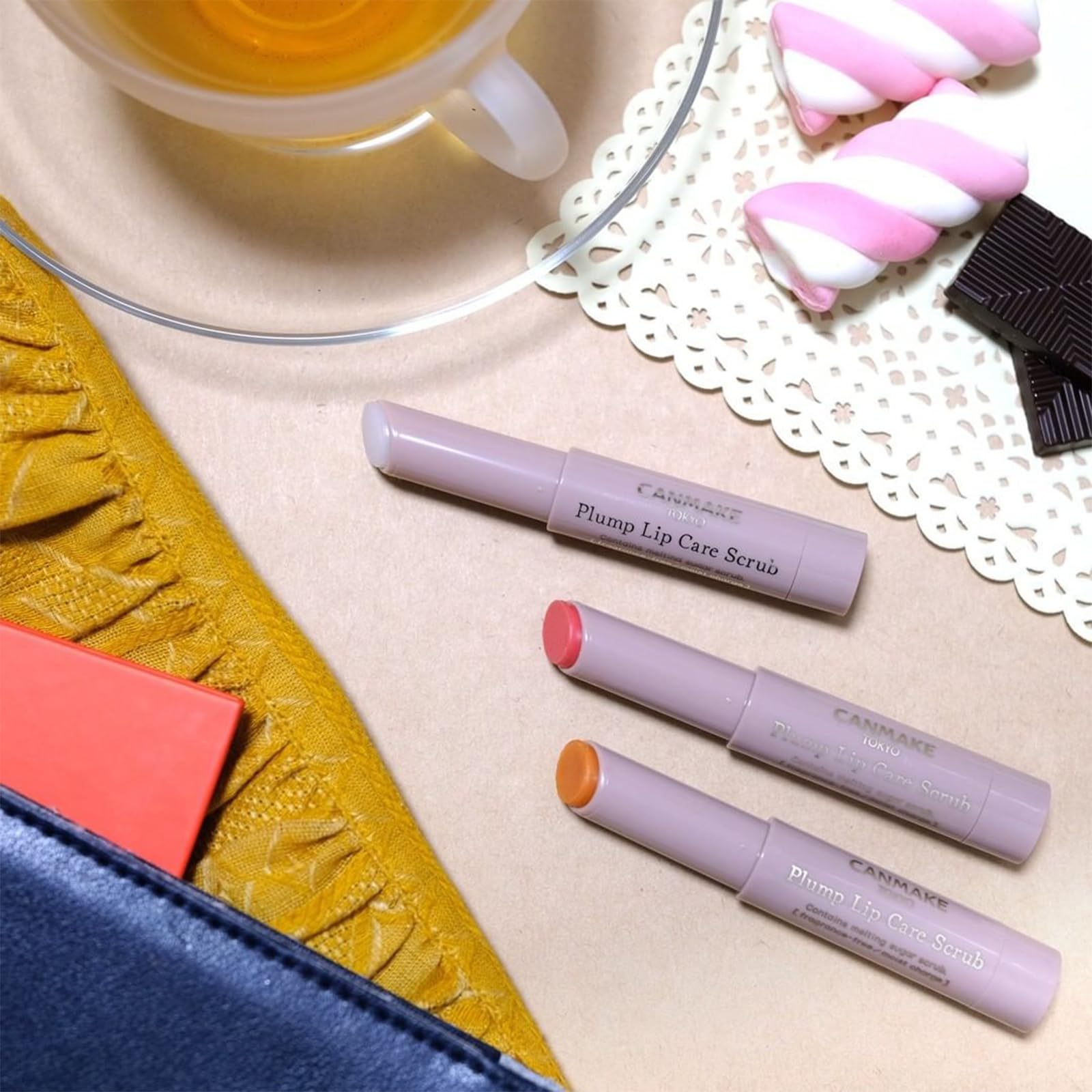 Canmake Plan Prep Lip Care Scrub 02 Clear Pink Lip Care Highly Moisturizing Sugar Scrub Ruddy Color No Rinse Required