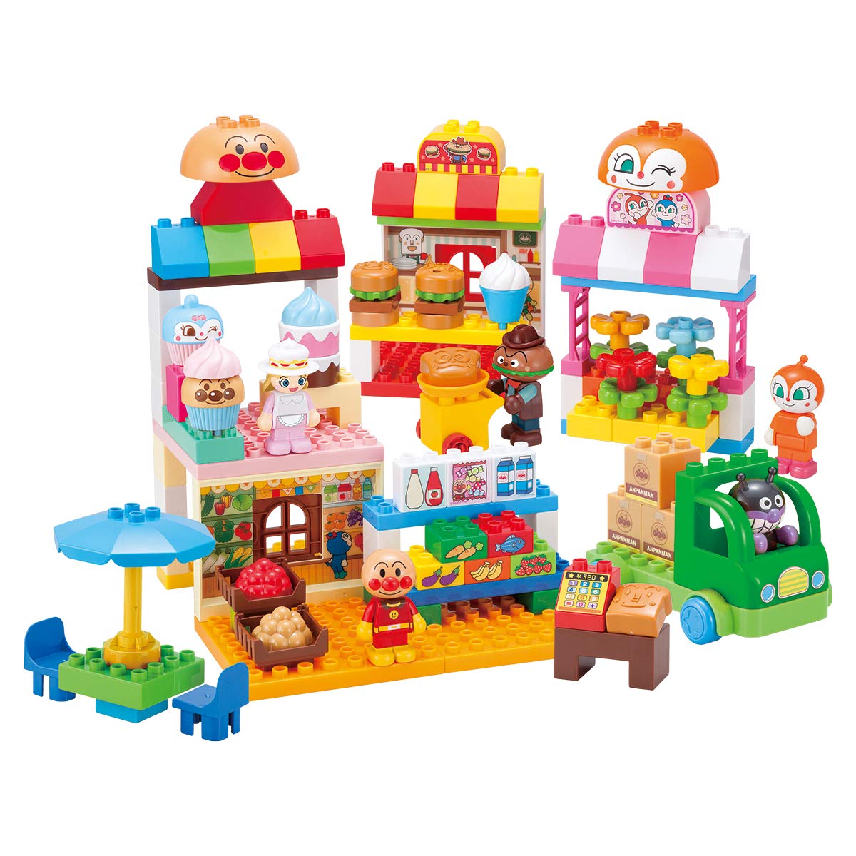 [BANDAI] BlockLabo Block Lab Anpanman and Everyone's Show Plenty of Blocks DX Target age 3 years old and up Go for it! anpanman
