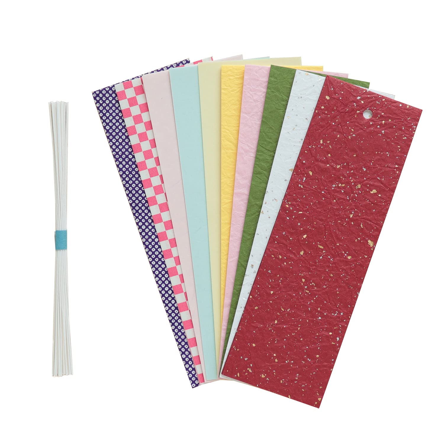 Happy Birthday Tanabata Decoration Strips, Small, 5.5 x 17cm, 30 Pieces, Comes with Koyori, For Indoor Use, Bamboo Decoration