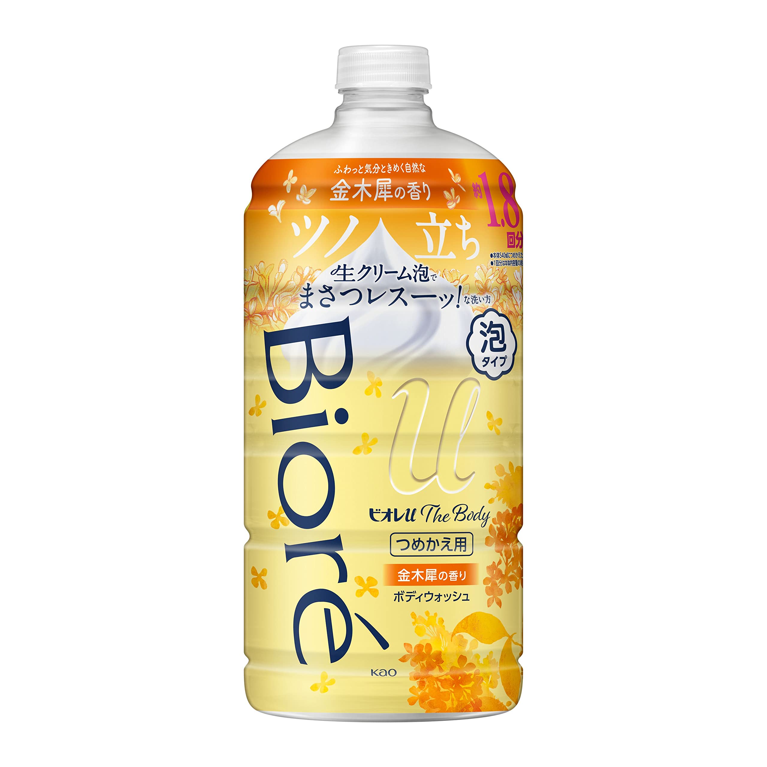 Biore u [大容量]身體泡沫型補充裝780ml「高潤滑配方的鮮奶油泡沫」沐浴露桂花香味