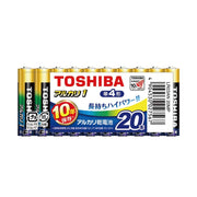 TOSHIBA Alkaline batteries, AAA size, 20 pieces, 1.5V, recommended usage period of 10 years, leak-proof structure, Alkaline 1, bulk pack, LR03AN 20MP